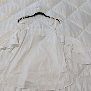 White off the shoulder bell sleeve